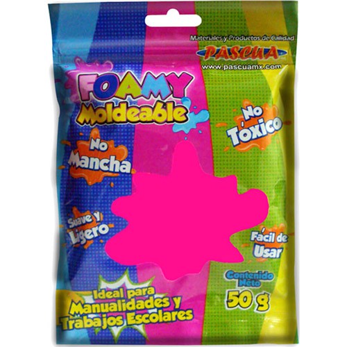 Pasta de Foamy Moldeable Magenta o Fucsia intenso x50gs