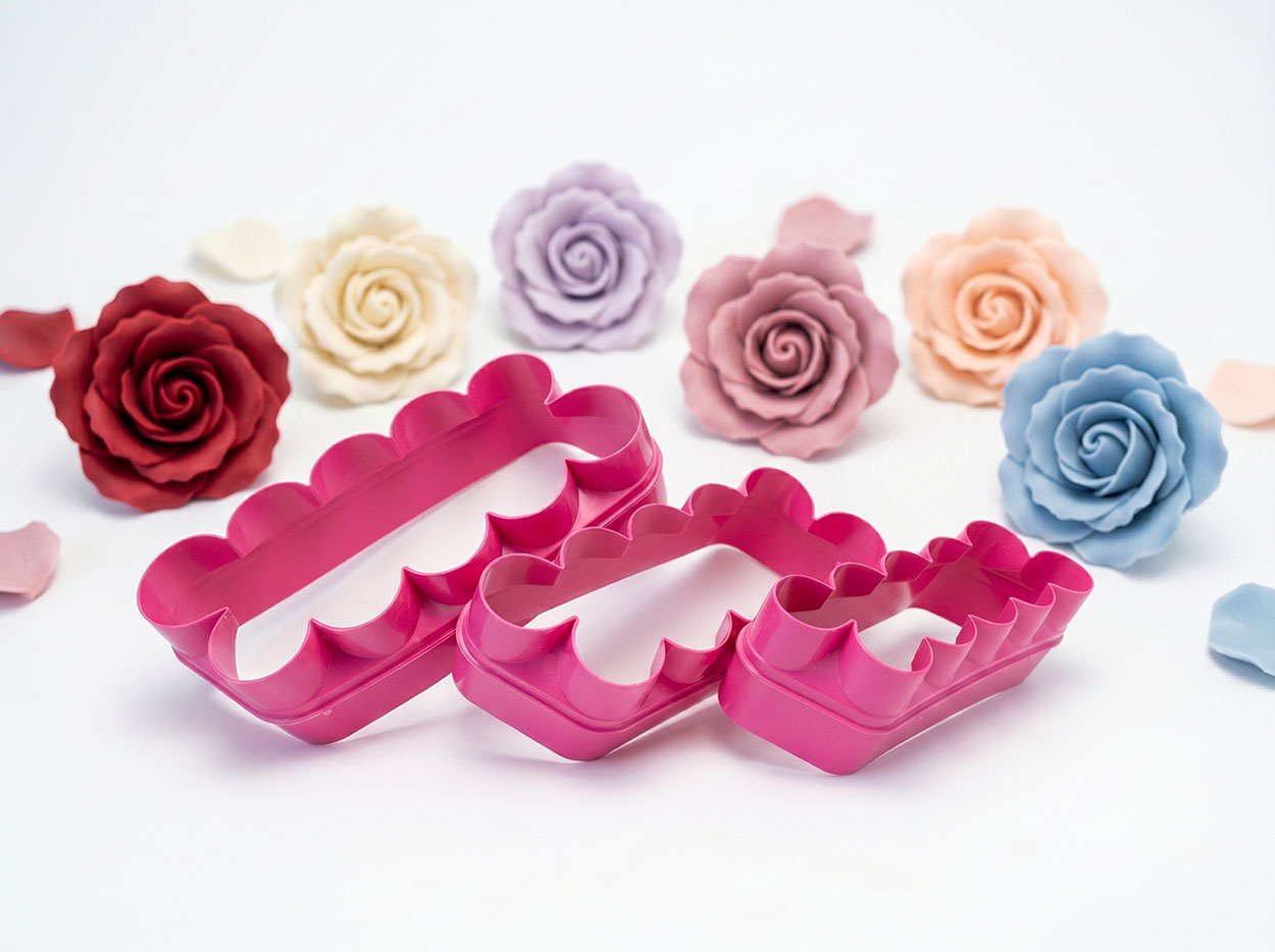 Cortador plástico de Rosa o Clavel Herramientas para decoración de Pasteles