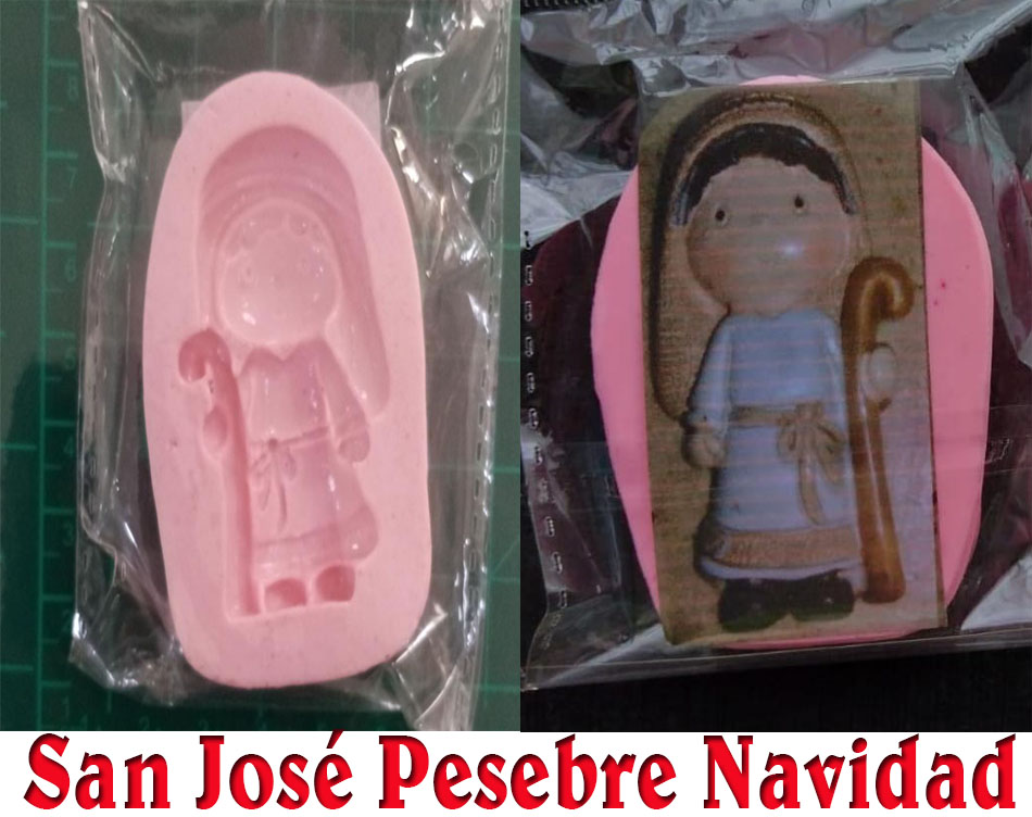 Molde Silicona San José decora pesebre en pasta fria 1pz