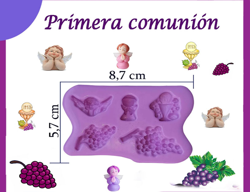 molde primera comunion caliz uvas angel