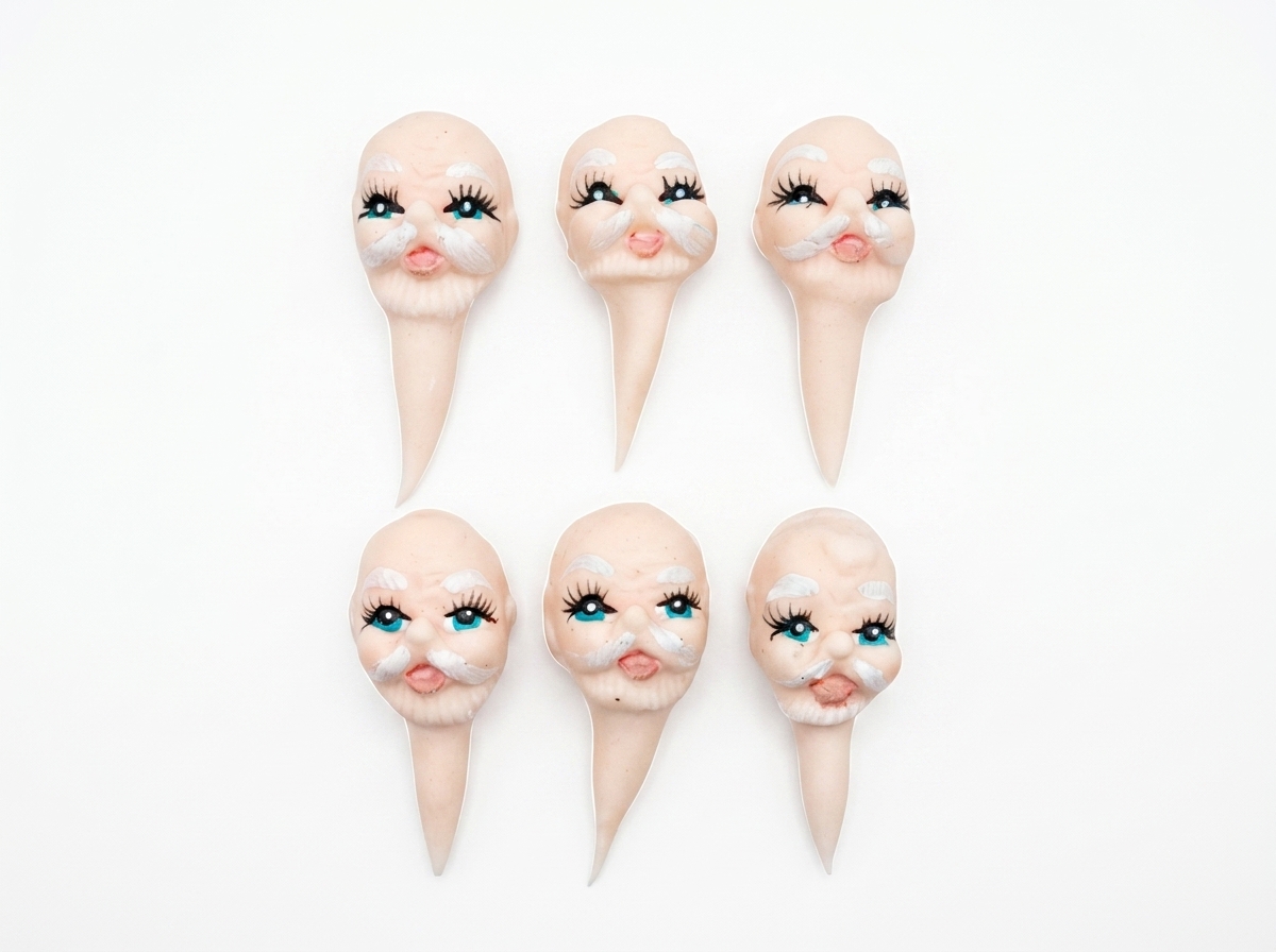 Set de Caras de papa noel maquillada minis navidad apliques