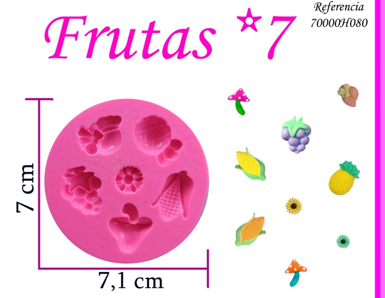 Molde silicona frutas  para pasta fria
