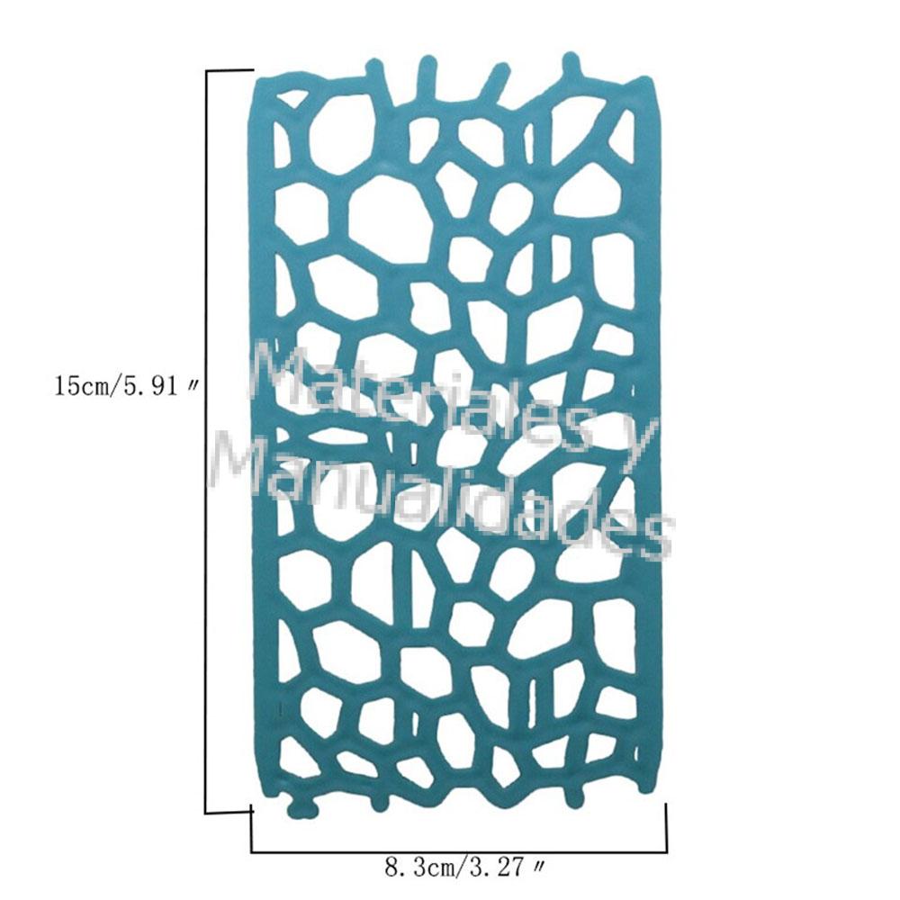 Plantilla azul plastica para texturizar pasta o fondant en forma de roca 