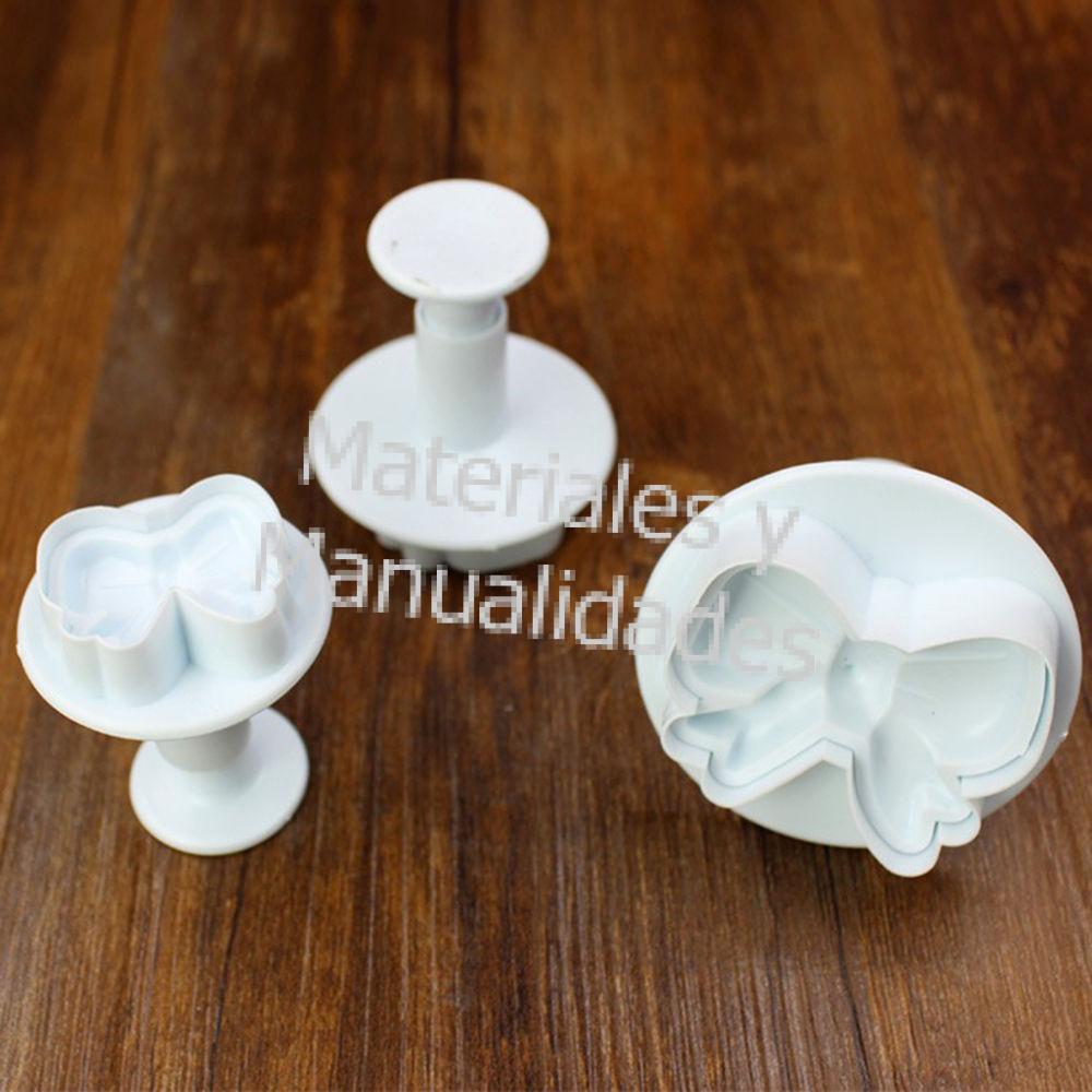 Set molde Cortador con expulsor o émbolo de Moños, Lazo o Cintas