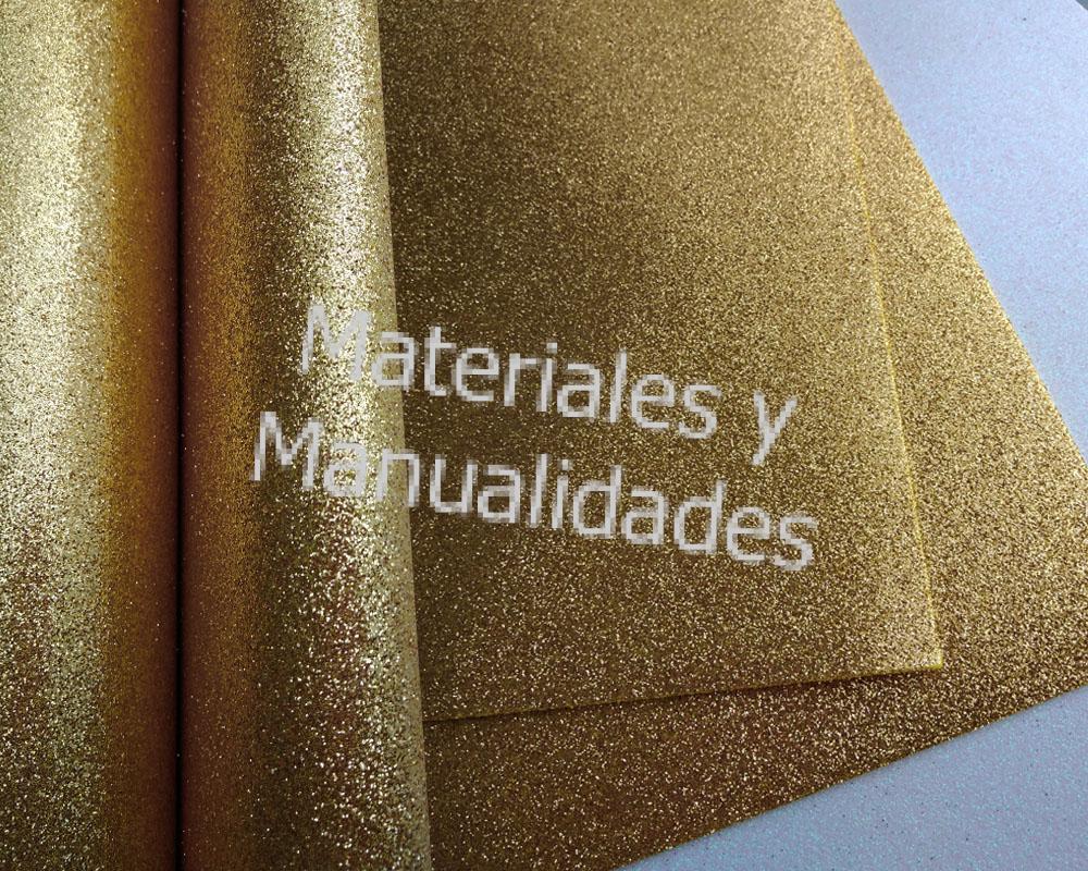 FOAMY ESCARCHADO DORADO GOMA EVA FOMY, MATERIALES PARA MANUALIDADES EN