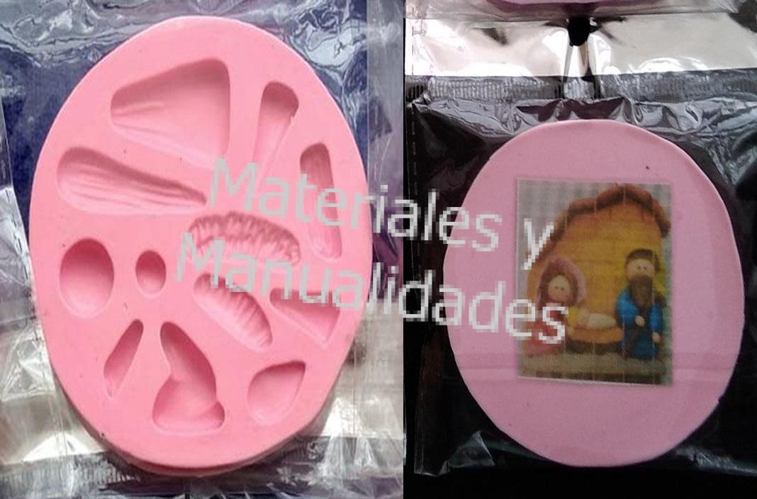 Molde Silicona pesebre para figuras y Apliques nacimiento Dios 