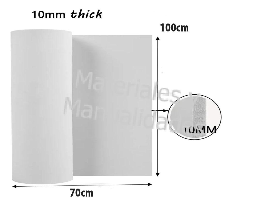 Rollo De Espuma Eva 40 X 150 Cm 10 Mm Blanco Para Cosplay