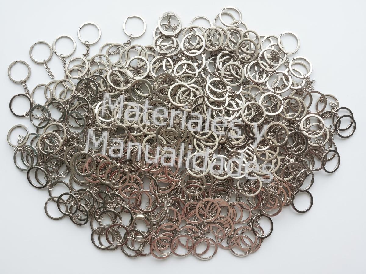 Argollas Metálicas Con Cadenita Para Llaveros