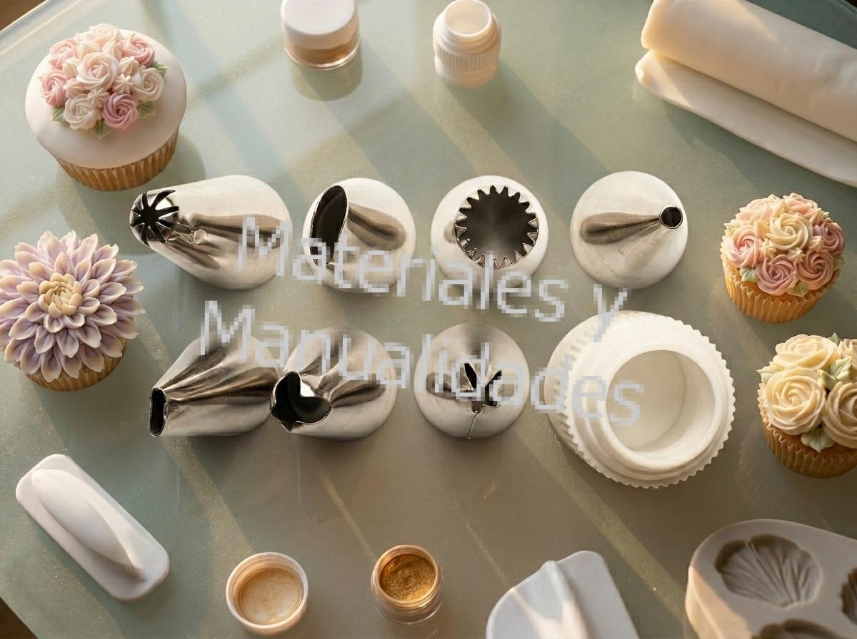 7 boquillas en acero para flores pétalos rosas reposteria cupcaks muffins