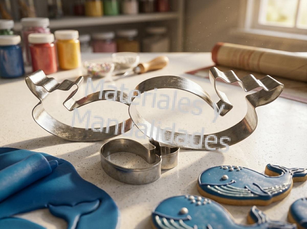 ballenas decoradas con azul Cortador de galletas en acero reposteria