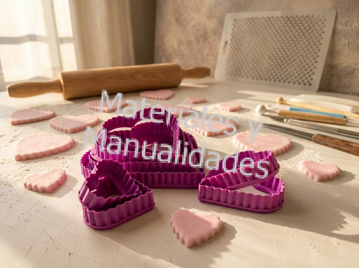 Cortador de galletas forma de corazon ondulado rizado