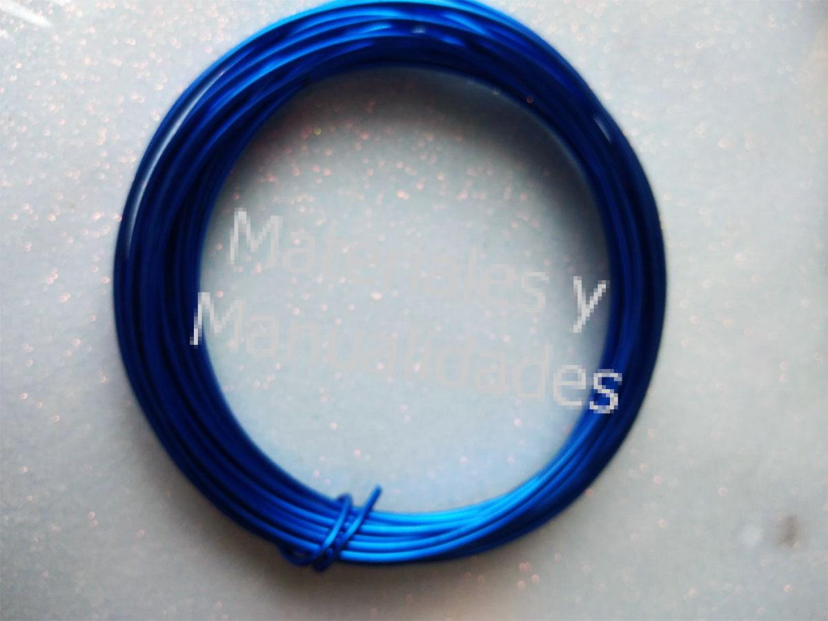 Alambre de Alumino Maleable Grueso Tono Azul Intenso para Artes