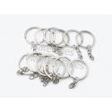 Kit 100 Argollas metálicas con cadena de 3cm para llaveros 3