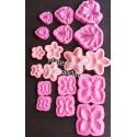 Kit 6 Moldes Flores Para Fomi Calas Cartuchos y Botón Rosa Flori 3