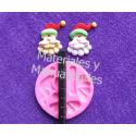 Molde en silicona Santa claus de 4cm papá Noel Barbas para manua 2