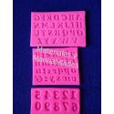 Molde silicona abecedario de 1cm mayúscula minúscula y números p 2