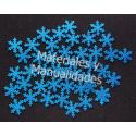 Set Apliques copo de nieve azul 3.5 navidad para decoración 12pz 2