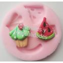 Molde En Silicona Cupcake Y Sandia Para Aretes En Pasta Fria  Fo 3