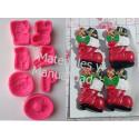 Molde para navidad santa corona caramelo para apliques en porcel 2