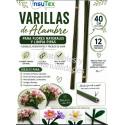 Varillas de alambre Tallos de alambres Floral Verde Hoja Para Cu 2