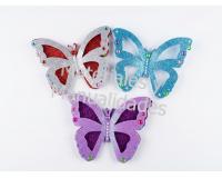 Adornos 3d mariposa escarchada para fiesas flores pines
