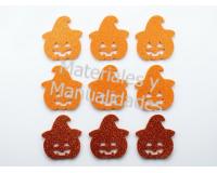Set Adornos foamy calabaza sombrero Halloween para decorar 6pz