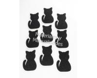 Set Adornos foamy gato sentado Halloween para decorar 6pz