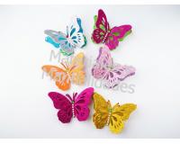 Adornos 3d mariposas escarchadas para fiesas flores pines tarjet