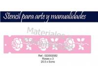Stencil Arabescos Rosas 2 plantilla para Artes y Manualidades