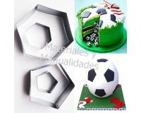 Molde cortador hexagonos y pentagonos para galletas fútbol decor