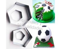 Molde cortador hexágonos y pentágonos para galletas fútbol decor