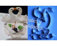 Cortador de cisne para recordatorios bautizos bodas pasta flexib