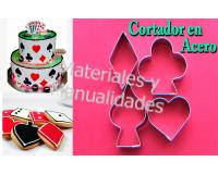 Molde en acero inoxidable cartas poker para galletas gelatinas d