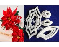 Cortador Poinsetia hojas navidad masa fría fondant pastoras