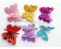 Set mariposas escarchadas decorativas para flores pines tarjetas