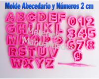Molde para fondant letras 2 cm alfabeto Abecedario y números 2 c