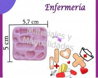 Molde en silicona  apliques de enfermeria profesiones