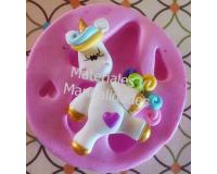 Molde En Silicona Pony Unicornio Para Fondant Foami Moldeable pa