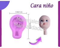Molde en silicona cara de niño para masillas flexibles