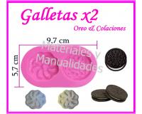 Molde silicona galleta oreo 3cm para apliques en pasta moldeable
