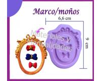 Molde en silicona Marco decorativo y moños
