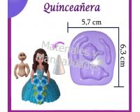 Molde silicona muñeca quince para masa flexible