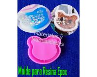 Molde silicona para resina epoxica shakers Placa Cara De Oso Lla