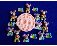 Molde Silicona osos y abc Animales para llavero prendedor y apl