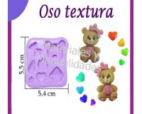Molde silicona Oso texturas pequepara pasta flexible