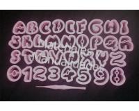 Molde Plástico abecedario comico letras 2 cm alfabeto y números