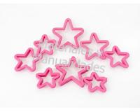 Cortador plastico estrellas 8pz para galletas y navidad