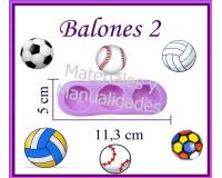 Molde en silicona Balones 2 para masa flexible