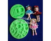 Set Moldes silicona de muñeca + corazones lazos y coronas para a