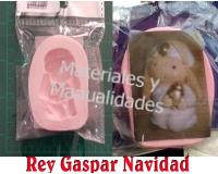 Molde Silicona rey Gaspar 5cm reyes magos decora pesebre en pa